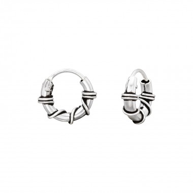 10mm - 925 Sterling Silver Bali Hoops SD40658