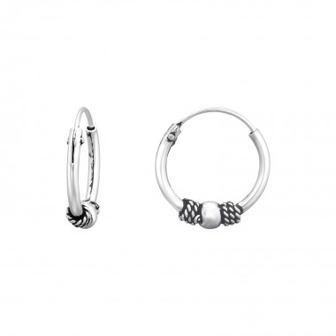 12mm - 925 Sterling Silver Bali Hoops SD40993