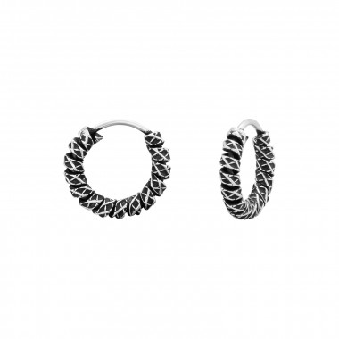 10mm - 925 Sterling Silver Bali Hoops SD42481