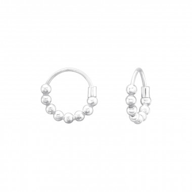 10mm - 925 Sterling Silver Bali Hoops SD42536