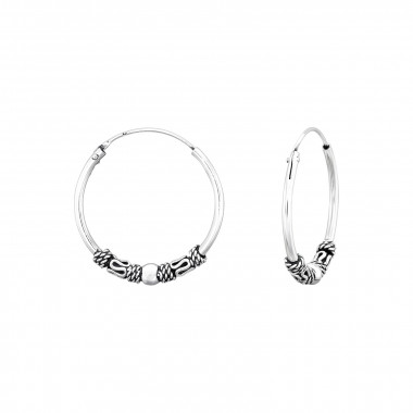 20mm - 925 Sterling Silver Bali Hoops SD42791