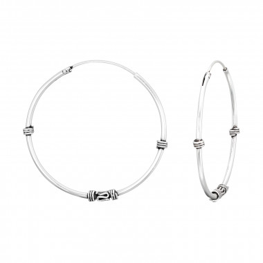 30mm - 925 Sterling Silver Bali Hoops SD42854