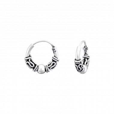 10mm - 925 Sterling Silver Bali Hoops SD42862