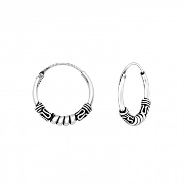 14mm - 925 Sterling Silver Bali Hoops SD43054