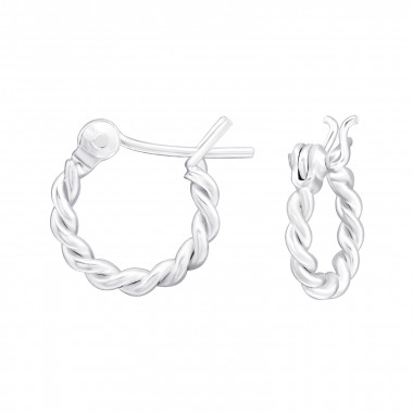 Twisted 12mm - 925 Sterling Silver Bali Hoops SD44937