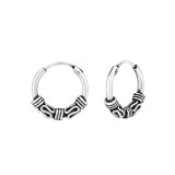 12mm - 925 Sterling Silver Bali Hoops SD47975