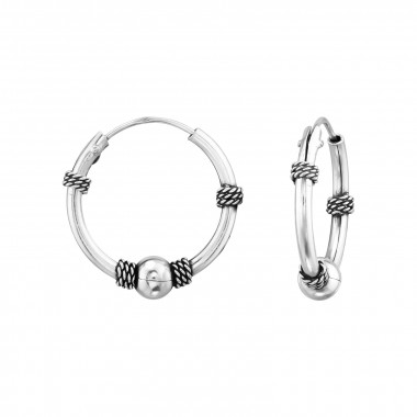 20mm - 925 Sterling Silver Bali Hoops SD48593