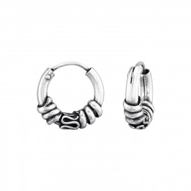 14mm - 925 Sterling Silver Bali Hoops SD48594