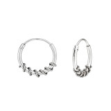 1.2X12Mm - 925 Sterling Silver Bali Hoops SD49855