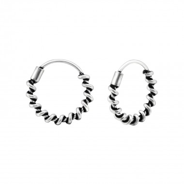 12mm bali - 925 Sterling Silver Bali Hoops SD6228