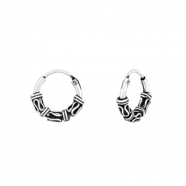 10mm bali - 925 Sterling Silver Bali Hoops SD8178