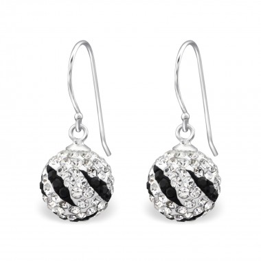 Crystal Ball - 925 Sterling Silver Earrings with Crystal SD10003