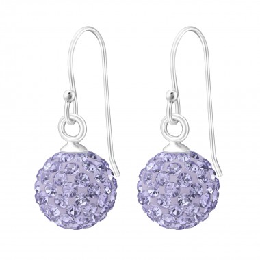 Crystal Ball - 925 Sterling Silver Earrings with Crystal SD12601