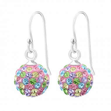 Crystal Ball - 925 Sterling Silver Earrings with Crystal SD12995