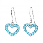 Heart - 925 Sterling Silver Earrings with Crystal SD13862 Heart - 925 Sterling Silver Earrings with Crystal SD13862