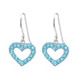 Heart - 925 Sterling Silver Earrings with Crystal SD13862