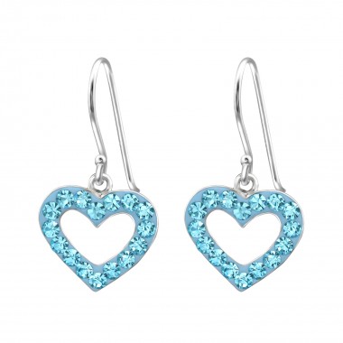 Heart - 925 Sterling Silver Earrings with Crystal SD13862