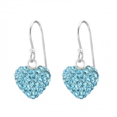 Heart - 925 Sterling Silver Earrings with Crystal SD14905