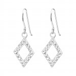 Diamond Shape - 925 Sterling Silver Earrings with Crystal SD15863 Diamond Shape - 925 Sterling Silver Earrings with Crystal SD15863
