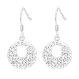 Round - 925 Sterling Silver Earrings with Crystal SD15865