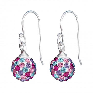 Crystal Ball - 925 Sterling Silver Earrings with Crystal SD16181