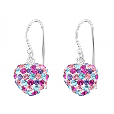 Heart - 925 Sterling Silver Earrings with Crystal SD16469