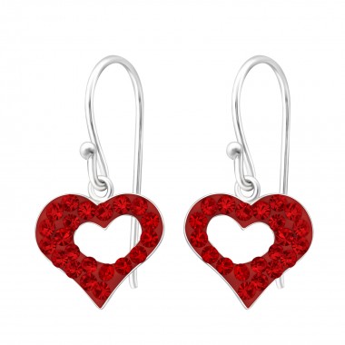 Heart - 925 Sterling Silver Earrings with Crystal SD16471