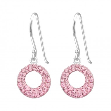 Round - 925 Sterling Silver Earrings with Crystal SD16472