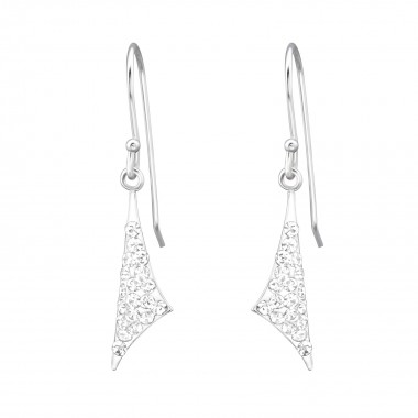 Triangle - 925 Sterling Silver Earrings with Crystal SD18887