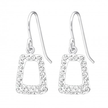 Paralelipiped - 925 Sterling Silver Earrings with Crystal SD18991