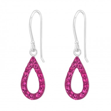 Drop - 925 Sterling Silver Earrings with Crystal SD19440