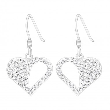 Heart - 925 Sterling Silver Earrings with Crystal SD20547