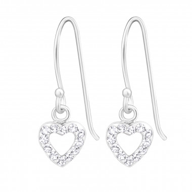Heart - 925 Sterling Silver Earrings with Crystal SD21801