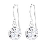 Round - 925 Sterling Silver Earrings with Crystal SD23817