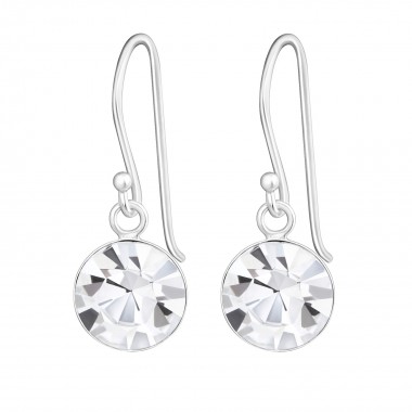 Round - 925 Sterling Silver Earrings with Crystal SD23817