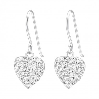 Heart - 925 Sterling Silver Earrings with Crystal SD23926