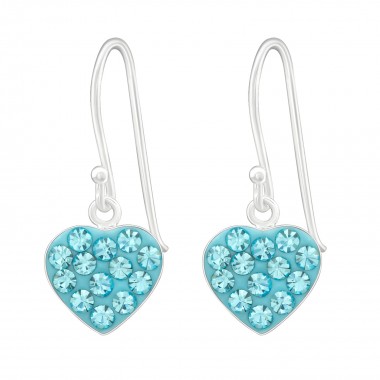 Heart - 925 Sterling Silver Earrings with Crystal SD23927