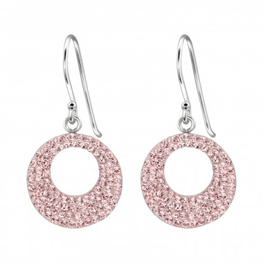 Circle - 925 Sterling Silver Earrings with Crystal SD24644