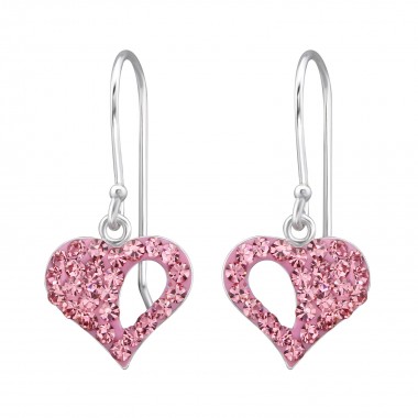 Heart - 925 Sterling Silver Earrings with Crystal SD26529