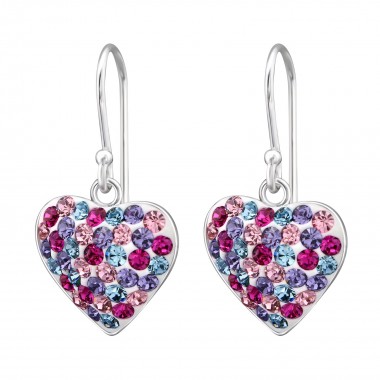 Heart - 925 Sterling Silver Earrings with Crystal SD28751