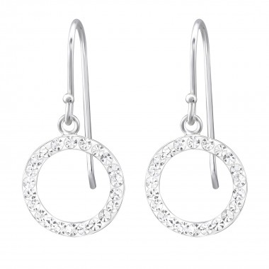 Circle - 925 Sterling Silver Earrings with Crystal SD29430