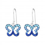 Butterfly - 925 Sterling Silver Earrings with Crystal SD35057 Butterfly - 925 Sterling Silver Earrings with Crystal SD35057