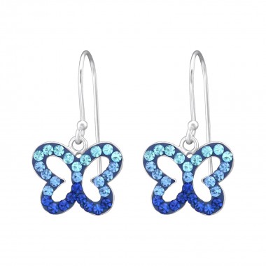 Butterfly - 925 Sterling Silver Earrings with Crystal SD35057