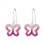 Butterfly - 925 Sterling Silver Earrings with Crystal SD35058 Butterfly - 925 Sterling Silver Earrings with Crystal SD35058