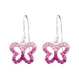 Butterfly - 925 Sterling Silver Earrings with Crystal SD35058