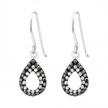 Teardrop - 925 Sterling Silver Earrings with Crystal SD35062