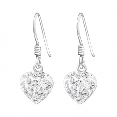 Heart - 925 Sterling Silver Earrings with Crystal SD35083