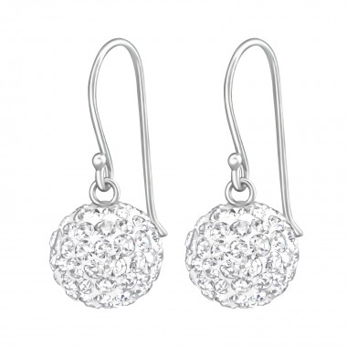 Crystal Ball - 925 Sterling Silver Earrings with Crystal SD36907