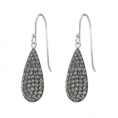 Pear - 925 Sterling Silver Earrings with Crystal SD37594