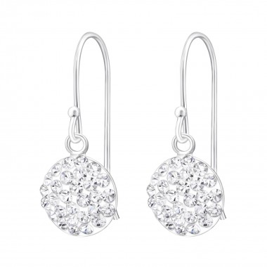 Round - 925 Sterling Silver Earrings with Crystal SD37668